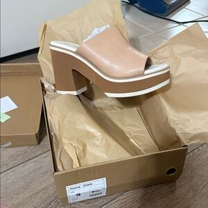 Miim Women's Tan Platform Mules